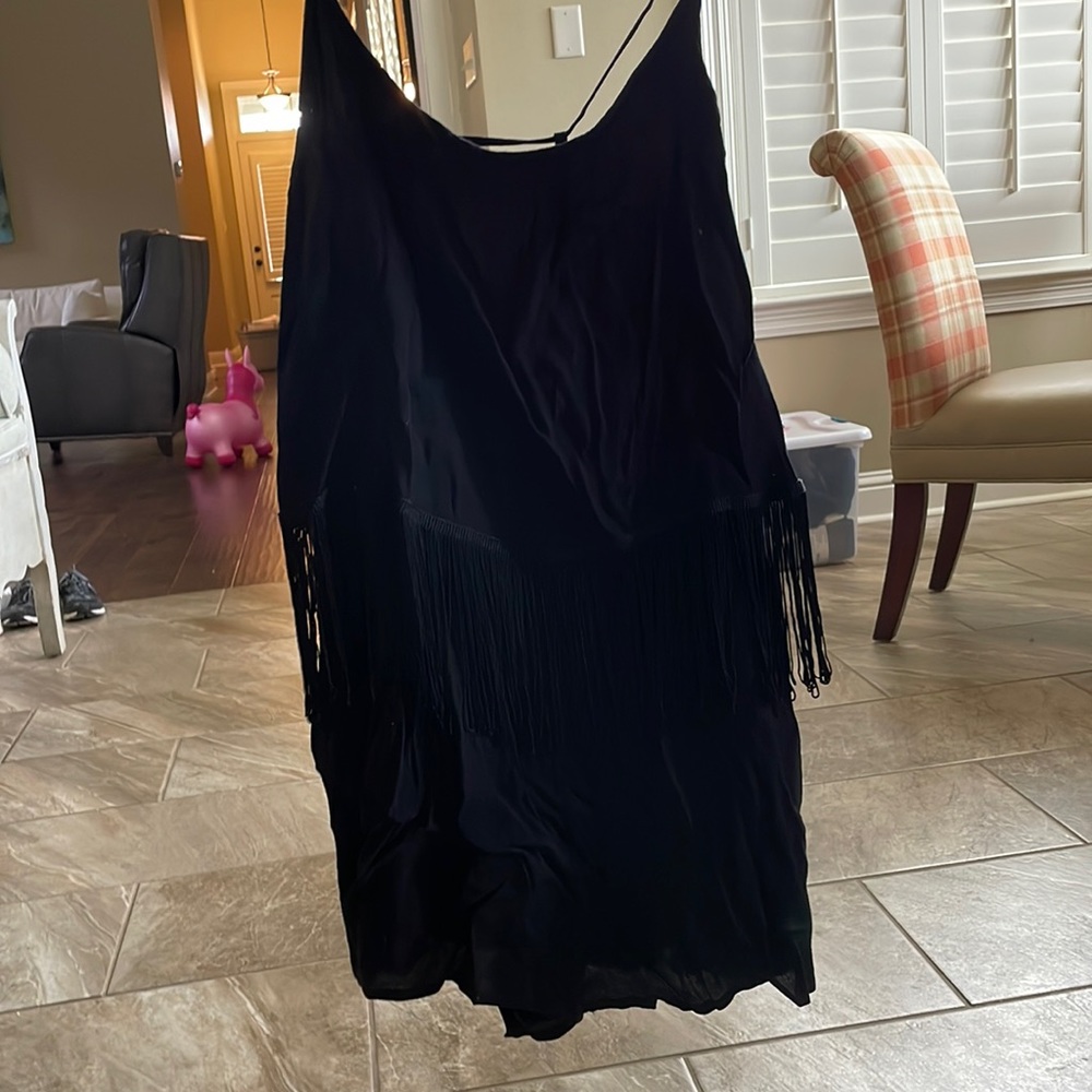 Black fringe romper